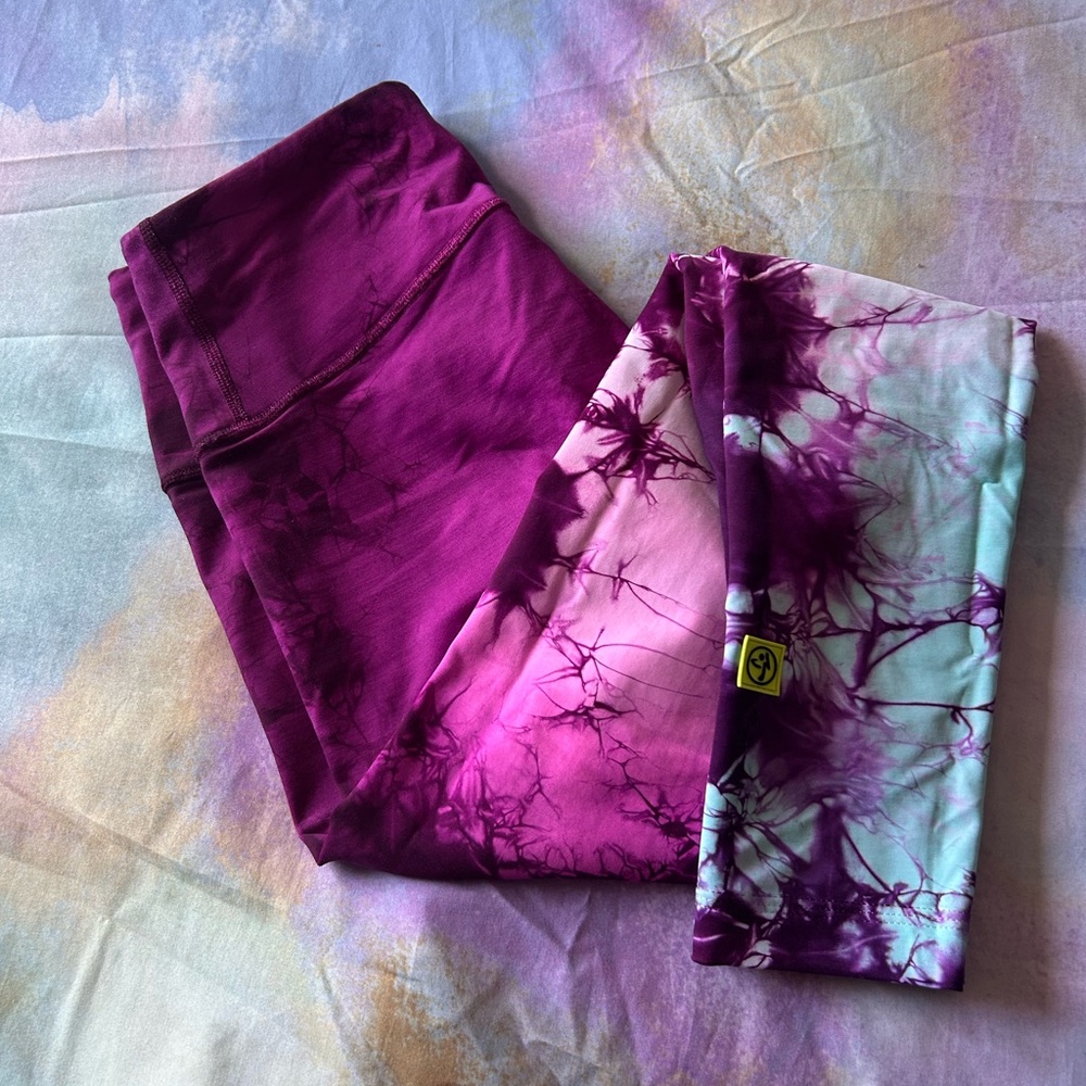 Zumba! Purple and Pink Tie-Dye Leggings